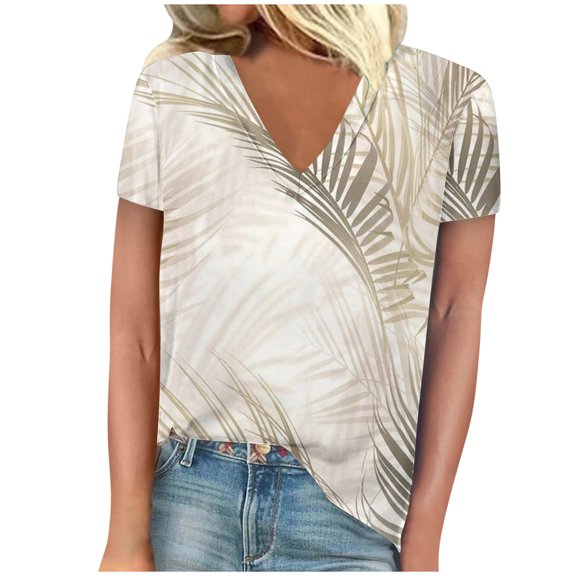 Xunlbb Plus Size Womens T Shirts Lightweight V Neck Tops Summer Multicolor Cotton Shirts for Women Trendy Loose Short Sleeves Tshirts Basic Essentials