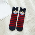 thumbnail image 2 of Tiqkatyck Compression Socks Clearance, Women Coral Fleece Socks Winter Cute Fleece Thick Floor Socks Adult Home Socks Warm Socks Compression Socks for Women Navy One Size, 2 of 4