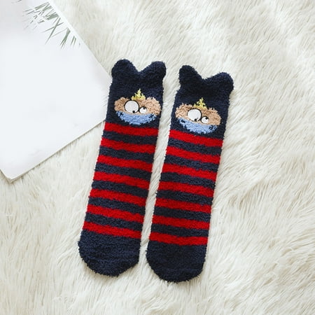 

6 pair Women Coral Socks Winter Cute Thick Floor Socks Adult Home Socks Color Random