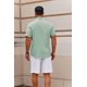 thumbnail image 4 of Camisa COOFANDY verde salvia con botones de manga corta para hombre, 4 of 6