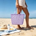 thumbnail image 4 of WIZUTIZ Purple Mesh Tote Bag Lightweight Shoulder Shopping Bag for Beach Travel Groceries Large Capacity Pleated Storage Tote for Casual Outdoor and Daily Work Carry, 4 of 6