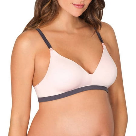 Maternity Contrast Trim Wirefree Nursing Bra, Style