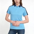 thumbnail image 3 of Feancey Women's Athletic Polos Shirts Color Block Short Sleeve 3 Button Collared T-Shirt Lightweight Quick Dry Workout Tops for Work Golf Tennis Sky Blue 4XL, 3 of 7