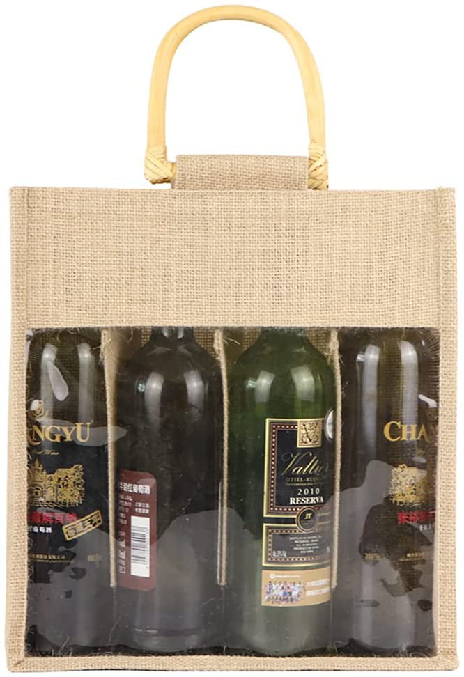 Natural & Bio Degradable Bags Jute Hessian High Quality Wine Gift Bag 