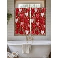 thumbnail image 4 of Valentines Living Room Curtains 2 Panel, Pink Red Love Heart Spring Green Botanical Cafe Window Treatment, Farmhouse Bedroom Bathroom Kitchen Curtains Drapes 104"x45", 4 of 6