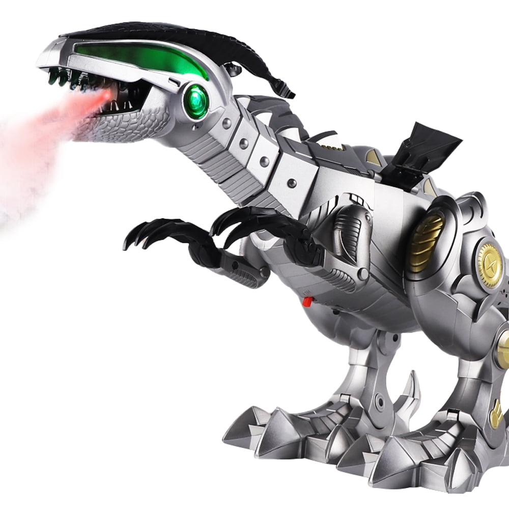 ROBOT DINOSAUR Toy Walking Real Sound Flashing Roboraptor Battery Operated T-REX 