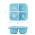 thumbnail image 3 of HLONK Vaisselle 3 Pcs Contenants à Collation Réutilisables 4 Compartiments Contenants de Rangement pour Aliments Divisés Contenant Divisé pour Lunchable pour l'École, le Travail et les Voyages (3 Couleurs) Bleu Ciel, 3 of 8