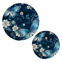 Butterfly and Flower Pot Holders Set Trivets Hot Pads Cotton Mats for Cooking