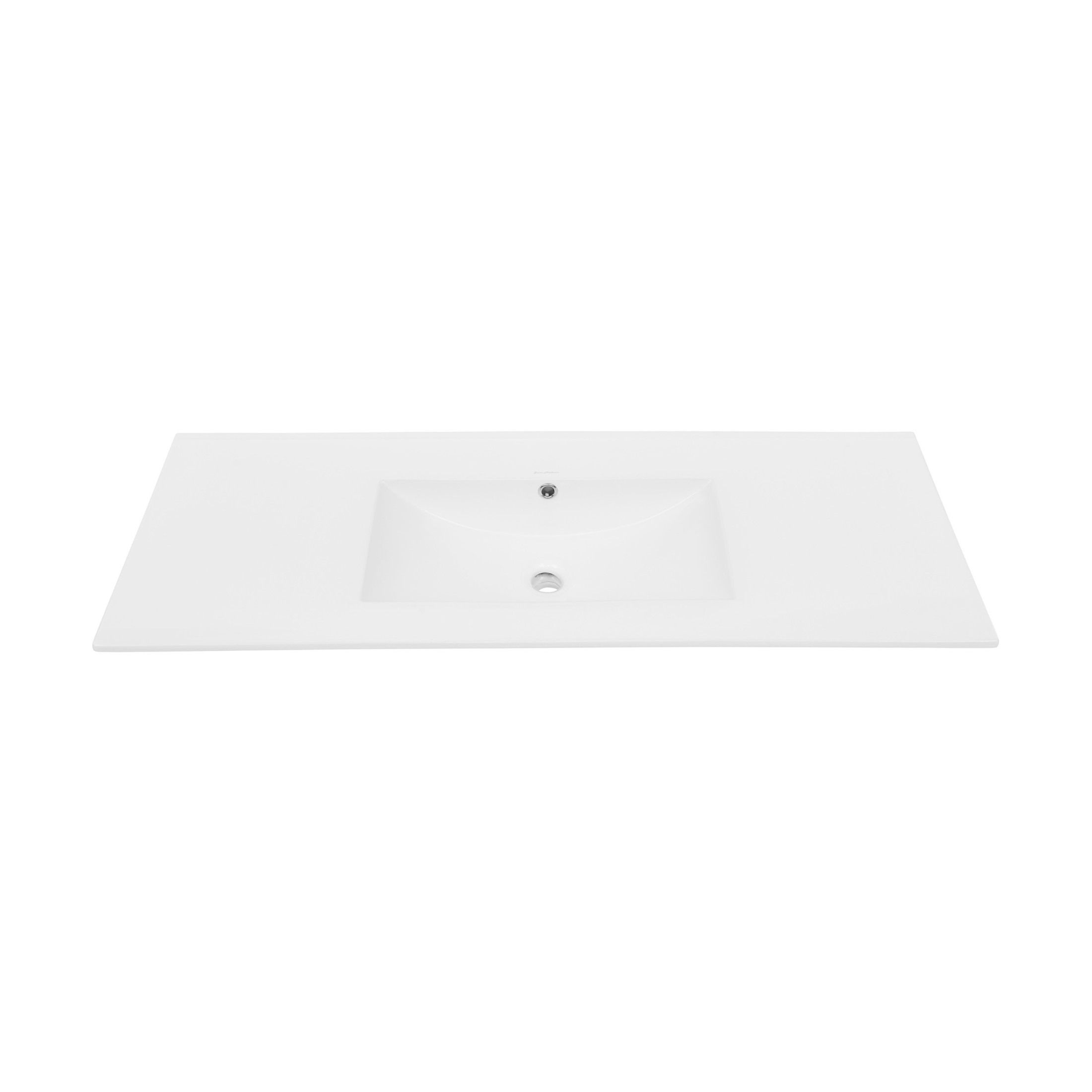 48" Zero Hole Vanity Sink Top in Glossy White