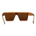thumbnail image 4 of Retro Mobster Squared Flat Top Plastic Rectangular Sunglasses All Brown, 4 of 4