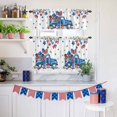 thumbnail image 6 of American Flag Truck Kitchen Curtains Valances 3 Piece Set, Independence Day Star Heart USA Rod Pocket Tier Curtain and Valance Drapes for Small Window 24 Inch Length for Bedroom Cafe, 6 of 9