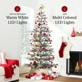 thumbnail image 4 of Best Choice Products Pre-Lit Flocked Sparse Christmas Tree 7.5ft Artificial Pine Tree, w/White & Multicolored LED Lights - Black, 4 of 9