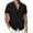 Black, variant on Men's Cotton Linen Dress Shirt Spread Collar Short Sleeve Loose Fit Solid Color Beach Casual Top
