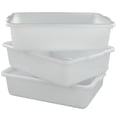 thumbnail image 3 of Morcte 3-Pack 13 L Commercial Bus Box, Plastic Bus Tub, White, 3 of 4