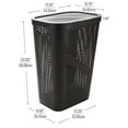thumbnail image 4 of Mind Reader 60L Slim Laundry Hamper, Lid, Ventilated, Plastic, 17.25"L x 13.75"W x 23.5"H, Brown, 4 of 10