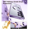 thumbnail image 5 of Dteck Magnetic Case Compatible with Samsung Galaxy S25+,Compatible with MagSafe Full Camera Protection Screen Protector Shockproof Plating TPU Clear Phone Cover for Galaxy S25 Plus,Purple, 5 of 8
