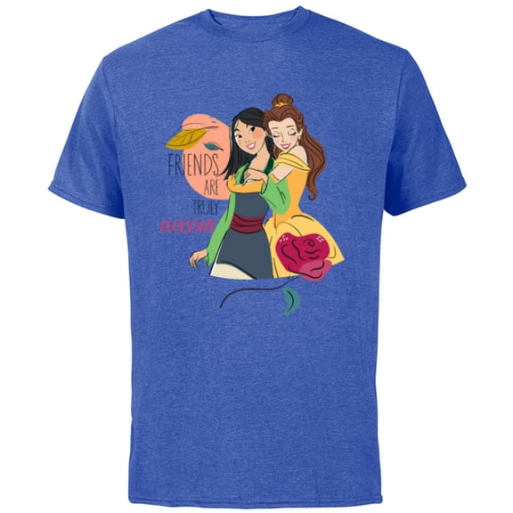 Disney Princess Mulan and Belle Friends are Truly Awesome - Short Sleeve Cotton T-Shirt for Adults - Customized-Royal Heather