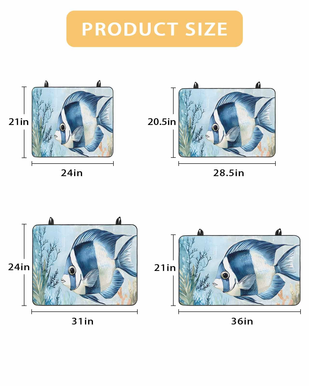 nqOlkjepod Large Induction Cooktop Protector Mat 36"x21", Coastal Ocean Fish Stove Top Covers for Electric Stove, Summer Watercolor Coral Decorative Stove Burner Cover Mats, Glass Top Stove Cover