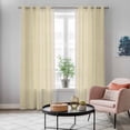 thumbnail image 6 of Kitchen Curtains 84 Inch Length 2 Panels, Cream Beige Striped Grommets Window Treatment Curtain, Modern Farmhouse Retro Lines Thermal Curtains Drapes for Living Room/Bathroom, 6 of 9