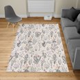 thumbnail image 2 of Floral Turkish Area Rug, Vintage Garden Plants Herbs Flowers Botanical Classic Design Illustration, Soft Carpet for Living Room Decor with Distressed Look, 5.2' X 7.6', Charcoal Grey, by Ambesonne, 2 of 4