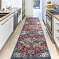 thumbnail image 3 of Ottomanson Non-Slip Hallway Runner Rug 2'7" x 9'10" Perfect for High Traffic Areas, Red/Blue Oriental, 3 of 8