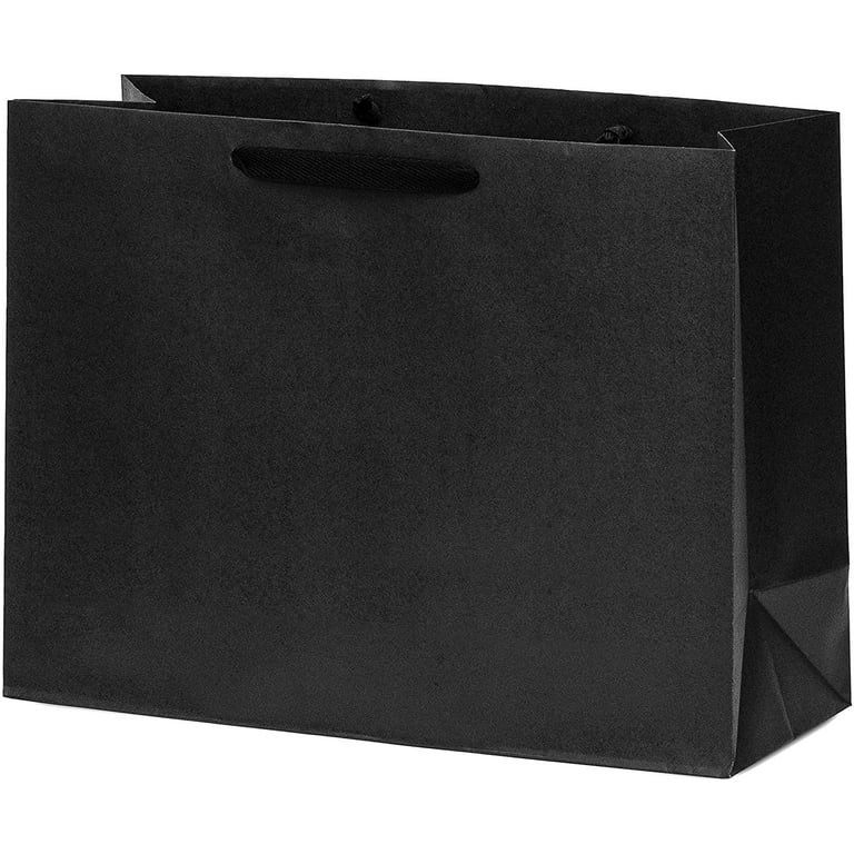 Prime Line Packaging- Black Designer Kraft Paper Bags with Handles for Boutiques 50 Pack 16x6x12, Adult Unisex, Size: 16x6x12 inch Pack of 50