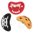 thumbnail image 2 of Chupete de silicona de grado alimenticio para bebé, diseño de elementos de Halloween, forma de calavera de calabaza para bebés pequeños, 3 unidades, 2 of 7