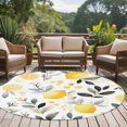 thumbnail image 5 of Summer Watercolor Round Area&nbsp;Rug 5ft Lemon Slice Eucalyptus Leaf Fruit Non-Slip&nbsp;Washable Circle Rugs Soft Felt Indoor Floor Mat for Bedroom Kitchen Living Room Bathroom, 5 of 9