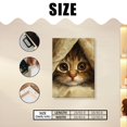 thumbnail image 2 of Framed Canvas Art Wall Decor Canvas Prints Pictures Wall Art,Cute Cat Peeking Out From Under The Curtain Artwork for Home Decor, Living Room, Office-16x24 Inches, 2 of 4