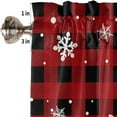 thumbnail image 6 of Abtel Kitchen Valance Cafe Tier Short Curtain Christmas Window Treatments Xmas Window Drapes Slot Top Curtain Panel Christmas Short Curtain F W:57"x H:18", 6 of 6