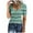 Green, variant on ALLLIST Green Trendy Tops for Women 2024 Short Sleeve Scoop Neck Striped T-Shirts Casual Button Womens Blouses