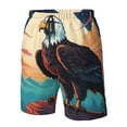 thumbnail image 4 of Logiee Cartoon Iceberg Bald Eagle Print Mens Swim Trunks Quick Dry Board Shorts,Breathable Hawaii Beach Shorts Swimwear Bathing Suits-XX-Large, 4 of 6
