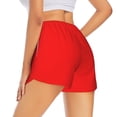 thumbnail image 2 of Uemuo Red Pattern Women's Athletic Shorts High Waisted Running Shorts with Liner Pockets Gym Elastic Workout Shorts-Medium, 2 of 9