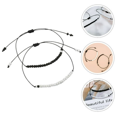 TEHAUX Women’s White Beaded Bracelet Set of 2 Stylish Fashion Jewelry Accessories