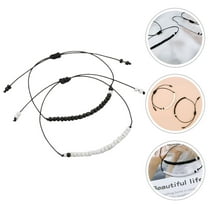 TEHAUX Women’s White Beaded Bracelet Set of 2 Stylish Fashion Jewelry Accessories