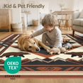 thumbnail image 4 of ODIKA 8'x10' Washable Area Rug Durable, Non-Slip Large Cabin Arrowhead Border Stepped Geometric Livingroom Neutral for Living Room, Under Sectional, Family, 4 of 7