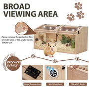 Coziwow Wooden Hamster Cage Small Animals House for Guinea Pigs Chinchillas W/ Acrylic Boards