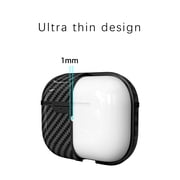 AirPods Pro Case with Keychain, Allytech Carbon Fiber Wireless Charging Protective Shockproof Carabiner Bluetooth Earphone Storage Bag Charging Box Cover for Apple Airpods Pro / Airpods 3, Black