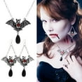 thumbnail image 2 of Jewelry Sets Halloween Bat Necklace and Earrings for Women Bat Pendant Jewelry Set Accessories for Halloween Parties and Celebrations, 2 of 8
