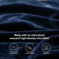 thumbnail image 6 of MERITLIFE Flannel Fleece Microfiber Throw Blanket, Luxury Dark Blue King Size Lightweight Cozy Couch Bed Super Soft and Warm Plush Solid Color (108 x 90 inches), 6 of 9