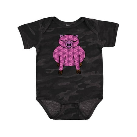 

Inktastic Patterned Pig Gift Baby Boy or Baby Girl Bodysuit