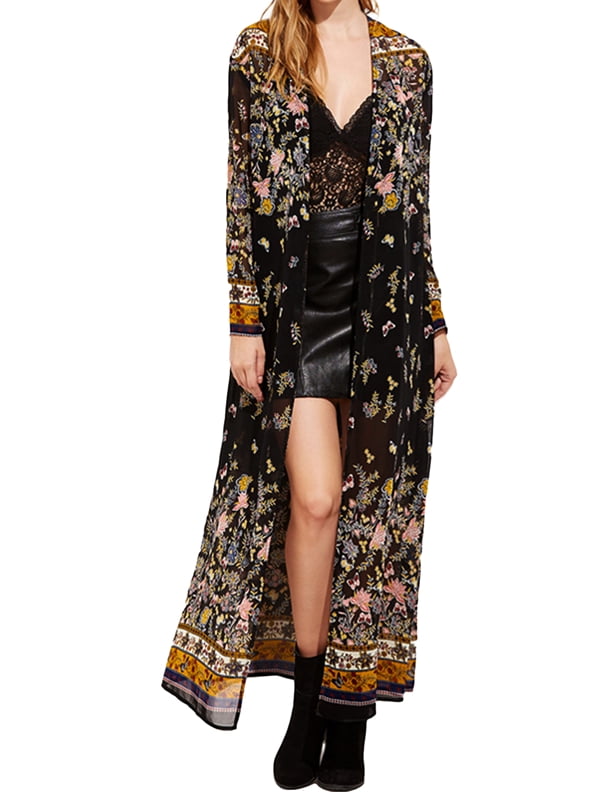 maxi floral kimono