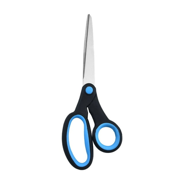 Stainless Steel Scissors for Office Use, Left-Handed Design with Ergonomic Grip, 8 cm x 21.3 cm, Red and Blue Handles