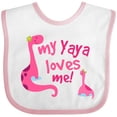 thumbnail image 3 of Inktastic My Yaya Loves Me Granddaughter Dinosaur Girls Baby Bib, 3 of 4
