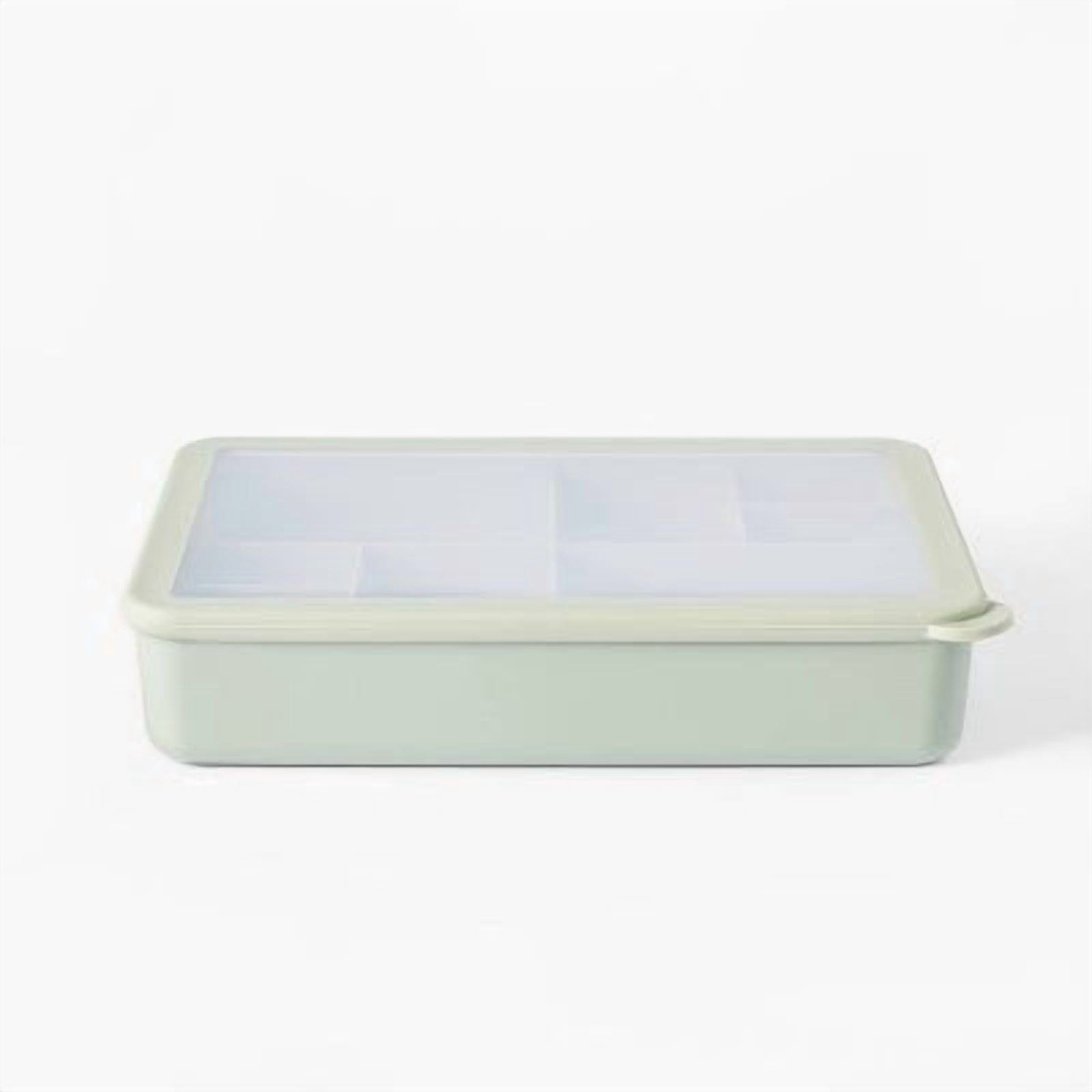 8 Compartment Large Plastic Snack Bento Box Sage Green - Recycled PET, Dishwasher & Microwave Safe