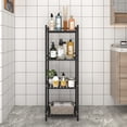 thumbnail image 3 of Estantería abierta de 4 niveles para almacenamiento de baño, estantería esquinera de Metal independiente para cocina, sala de estar y pasillo, 3 of 4