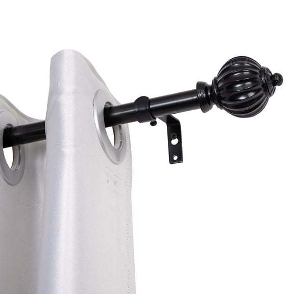 UTOPIA ALLEY Wall Mounted 3/4 Inch Curtain Rod - Curtain Rods For Windows 86 to 120 Inch, Adjustable Drapery Rods, Black Curtain Rods, Bedroom Curtain Rods, Tapestry Poles (Black, 86"-120")