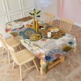 thumbnail image 4 of Boho Bohemia Flower Rectangle Tablecloth 60"x102",Waterproof Polyester Rectangle Table Cloth, Wipeable Spillproof Polyester Tablecloth for Dining, Camping, Indoor and Outdoor, 4 of 6