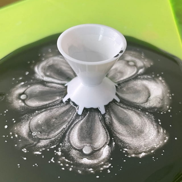 Taza de vertido acrílica Mini divisor de embudo de 7 patas | Taza de vertido de pintura para resina y arte de bricolaje | Taza medidora de pintura reutilizable ABS pequeña | Herramienta divisoria de