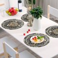 thumbnail image 6 of Ryvnso Leopard with Boho Pattern Round Plate Mats Dining Table Placemat Set of 4 for Holiday Decoration, 6 of 7